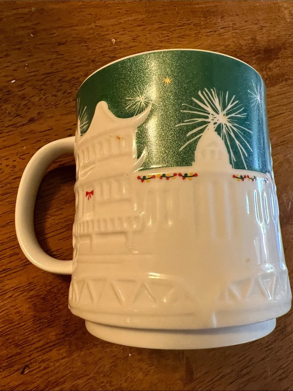 Shanghai China Starbucks relief collectors mug 2015, green